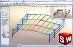 We use Solidworks Simulation for projects like this FEA static stress analysis of a steel post frame building